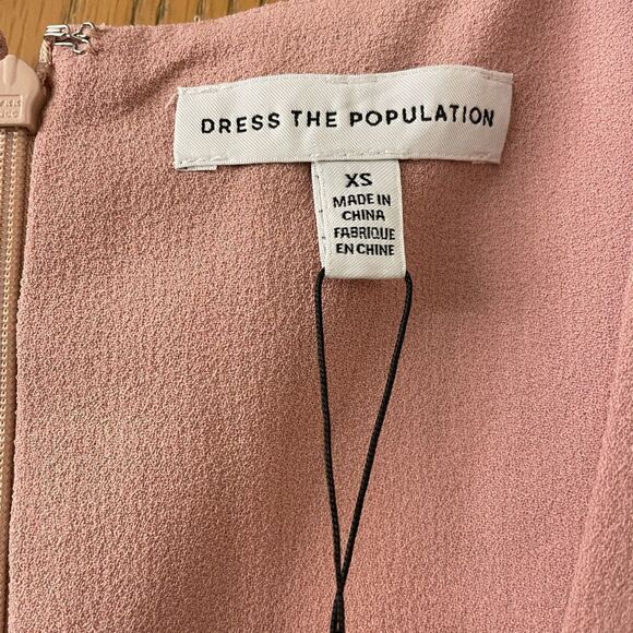 DRESS THE POPULATION Elle Sheath in blush Size XS - Picture 7 of 8